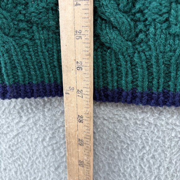 Vintage Brass Plum by Nordstrom Shetland Wool Sweater Green Fair Isle Knit - Picture 9 of 14